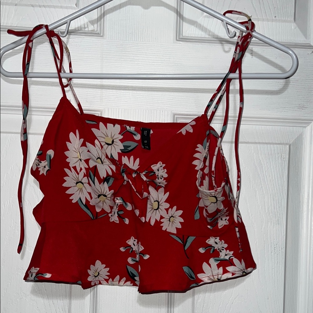 Floral Red Women's Top